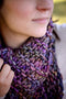A close up of the Asymmetrical Cowl in the colour Quequay.